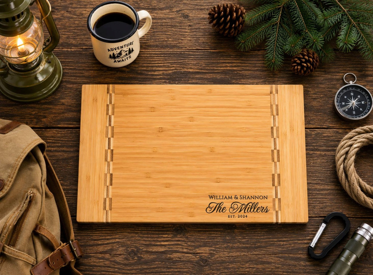 Personalized Camper Cutting Board, Custom RV Gift, Engraved Bamboo Wood Board, Camping Housewarming Gift, Travel Trailer Kitchen Decor - Apparel & Accessories - Aylev