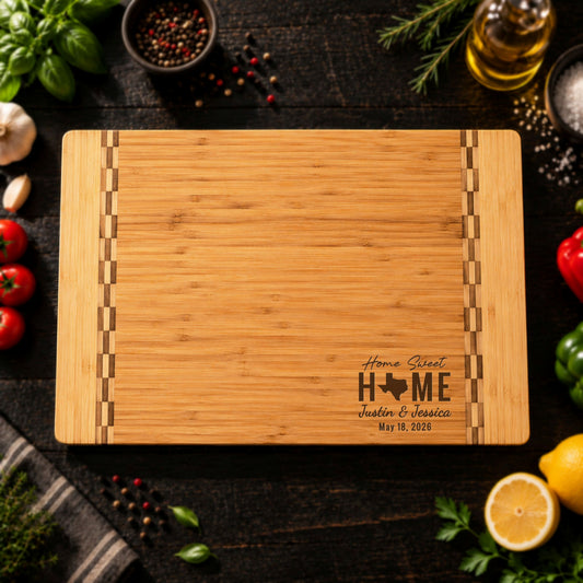 Personalized Realtor Closing Gift, Custom Engraved Bamboo Cutting Board, Real Estate Client Gift, New Home Housewarming Keepsake