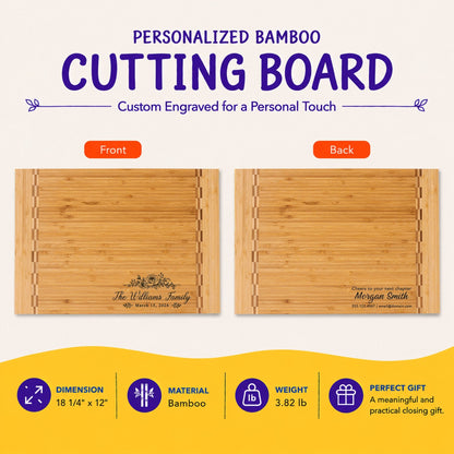 Personalized Realtor Closing Gift, Custom Engraved Bamboo Cutting Board, Real Estate Client Gift, New Home Housewarming Keepsake - Apparel & Accessories - Aylev