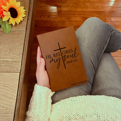 Personalized Christian Prayer Journal for Men & Women, Custom Engraved Name, Daily Devotional, Scripture Writing, Gratitude and Faith Gift - Religious Books - Aylev