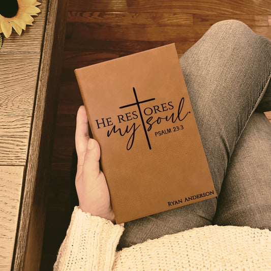 Personalized Christian Prayer Journal for Men & Women, Custom Engraved Name, Daily Devotional, Scripture Writing, Gratitude and Faith Gift