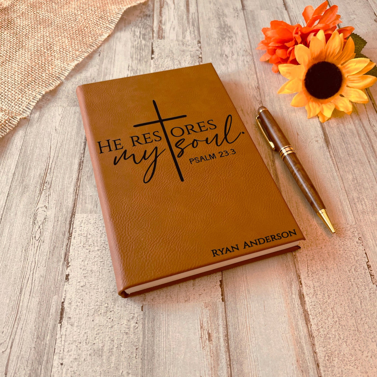Personalized Christian Prayer Journal for Men & Women, Custom Engraved Name, Daily Devotional, Scripture Writing, Gratitude and Faith Gift - Religious Books - Aylev