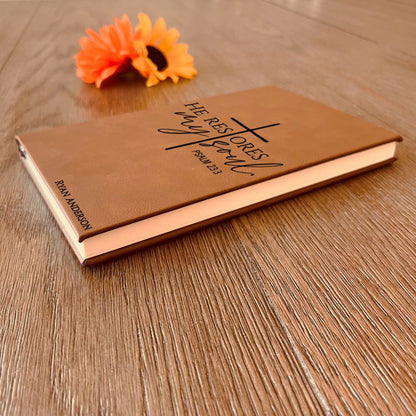 Personalized Christian Prayer Journal for Men & Women, Custom Engraved Name, Daily Devotional, Scripture Writing, Gratitude and Faith Gift - Religious Books - Aylev