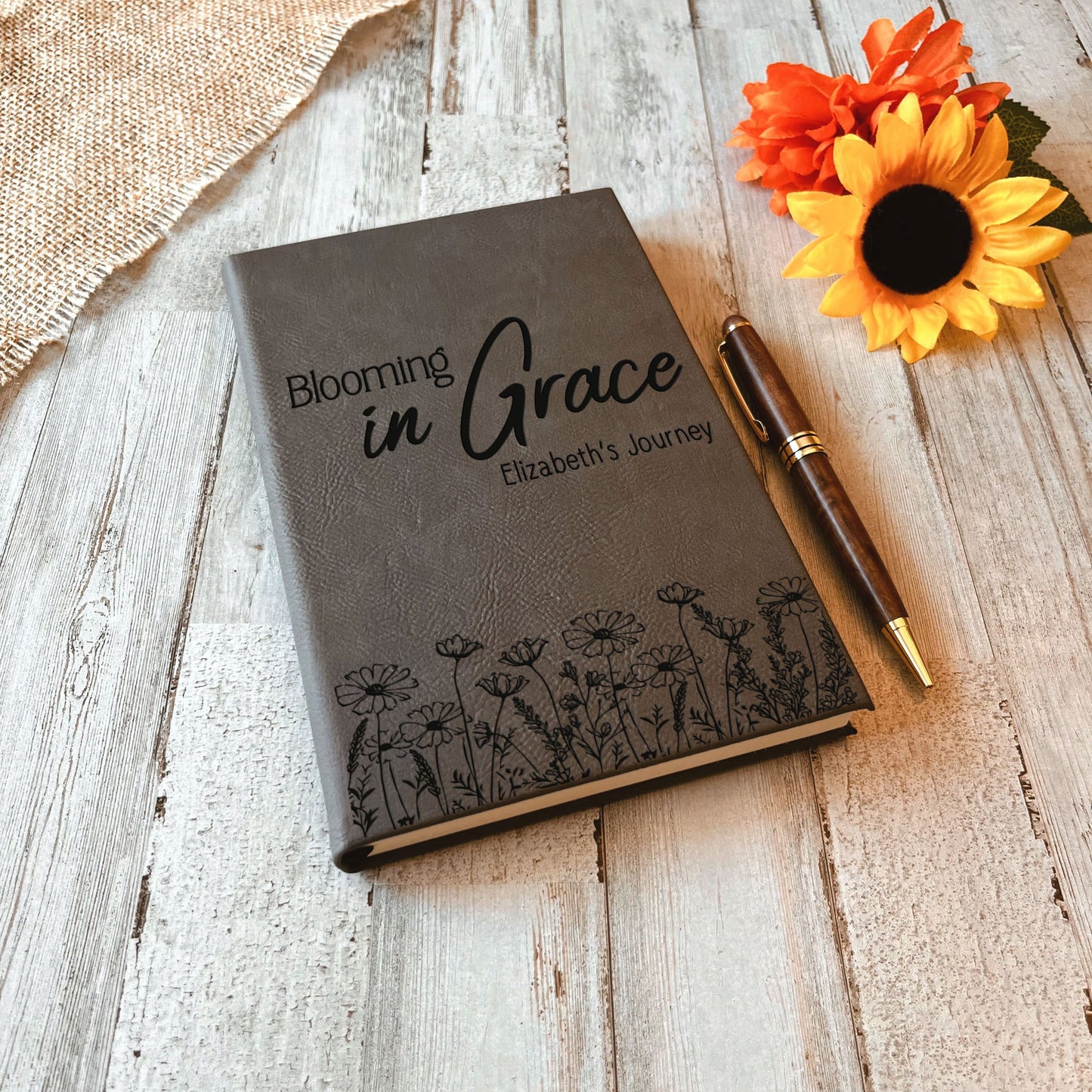Personalized Christian Prayer Journal for Men & Women, Custom Engraved Name, Daily Devotional, Scripture Writing, Gratitude and Faith Gift