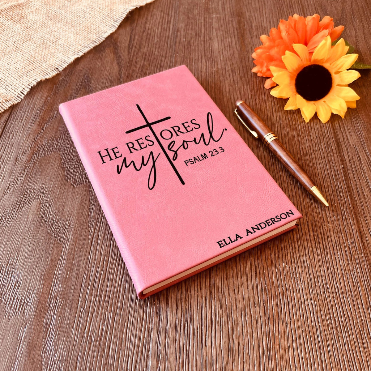 Personalized Christian Prayer Journal for Men & Women, Custom Engraved Name, Daily Devotional, Scripture Writing, Gratitude and Faith Gift - Religious Books - Aylev