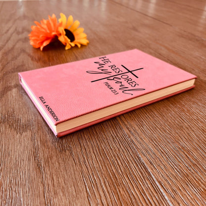 Personalized Christian Prayer Journal for Men & Women, Custom Engraved Name, Daily Devotional, Scripture Writing, Gratitude and Faith Gift - Religious Books - Aylev
