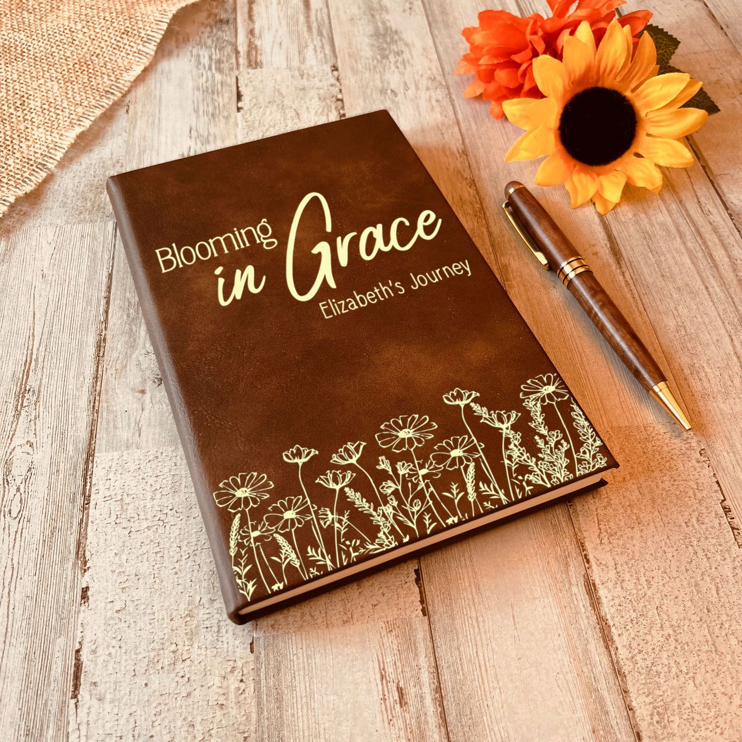 Personalized Christian Prayer Journal for Men & Women, Custom Engraved Name, Daily Devotional, Scripture Writing, Gratitude and Faith Gift