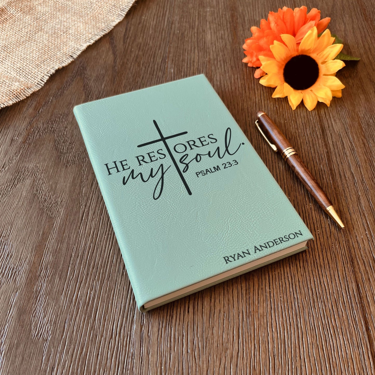 Personalized Christian Prayer Journal for Men & Women, Custom Engraved Name, Daily Devotional, Scripture Writing, Gratitude and Faith Gift