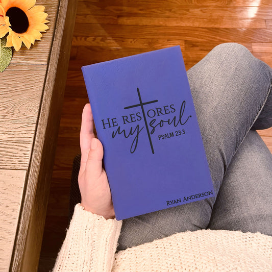 Personalized Christian Prayer Journal for Men & Women, Custom Engraved Name, Daily Devotional, Scripture Writing, Gratitude and Faith Gift