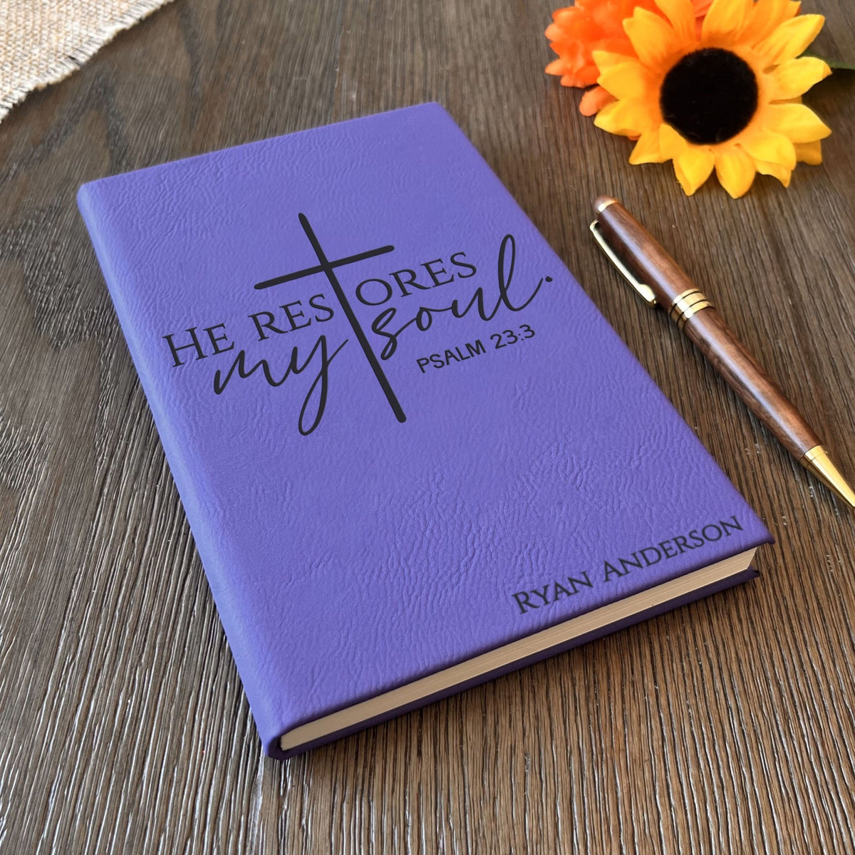 Personalized Christian Prayer Journal for Men & Women, Custom Engraved Name, Daily Devotional, Scripture Writing, Gratitude and Faith Gift - Religious Books - Aylev