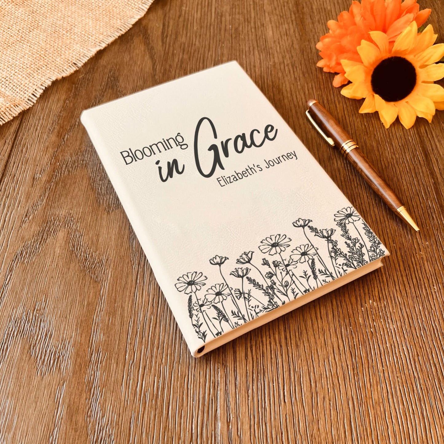 Personalized Christian Prayer Journal for Men & Women, Custom Engraved Name, Daily Devotional, Scripture Writing, Gratitude and Faith Gift