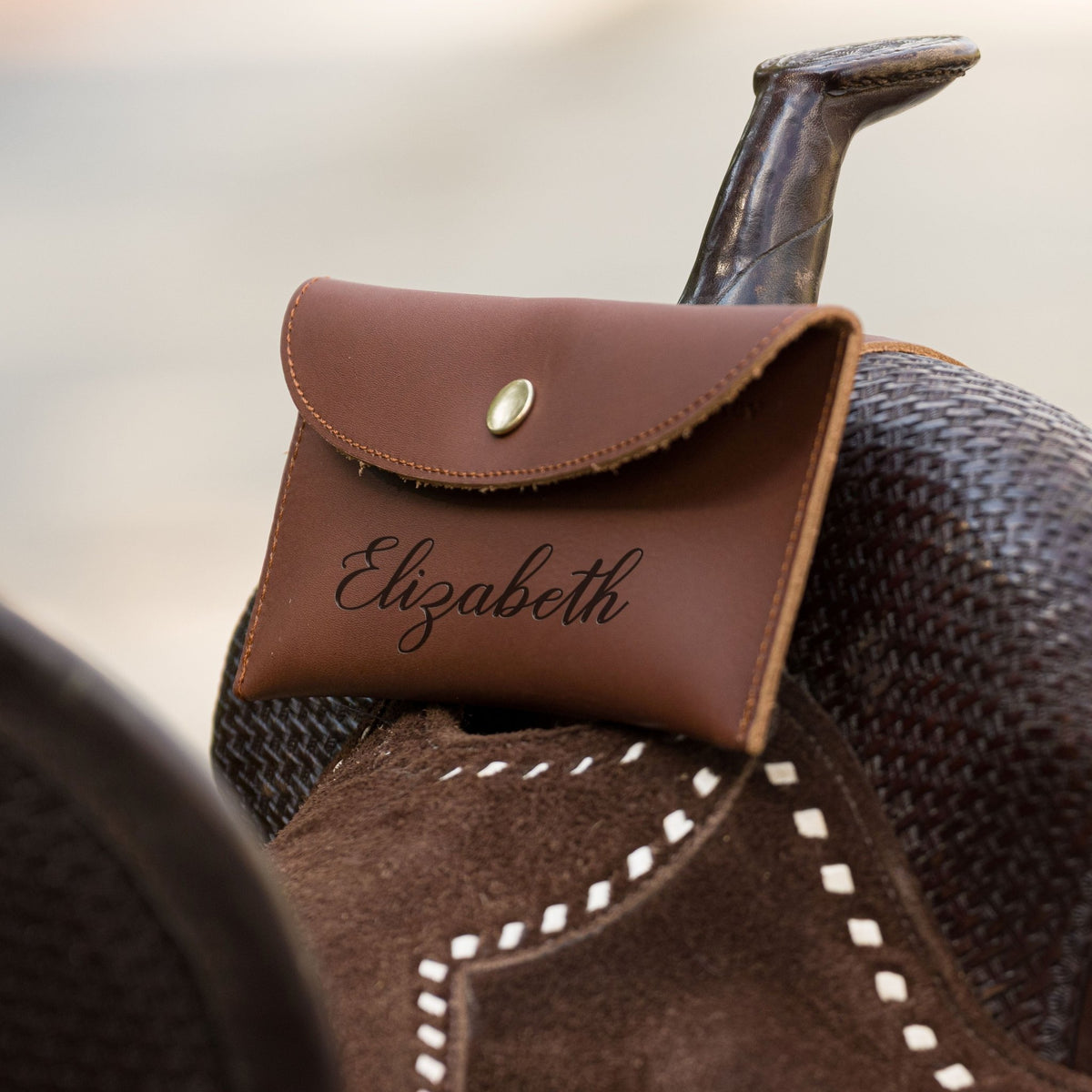Personalized Genuine Leather Horse Saddle Bag, Real Leather Saddle Phone Holder, Horse Tack, Horse Gifts, Horse Gifts For Women Equestrian - Horse Tack Accessories - Aylev