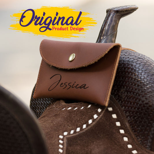 Personalized Genuine Leather Horse Saddle Bag, Real Leather Saddle Phone Holder, Horse Tack, Horse Gifts, Horse Gifts For Women Equestrian - Horse Tack Accessories - Aylev