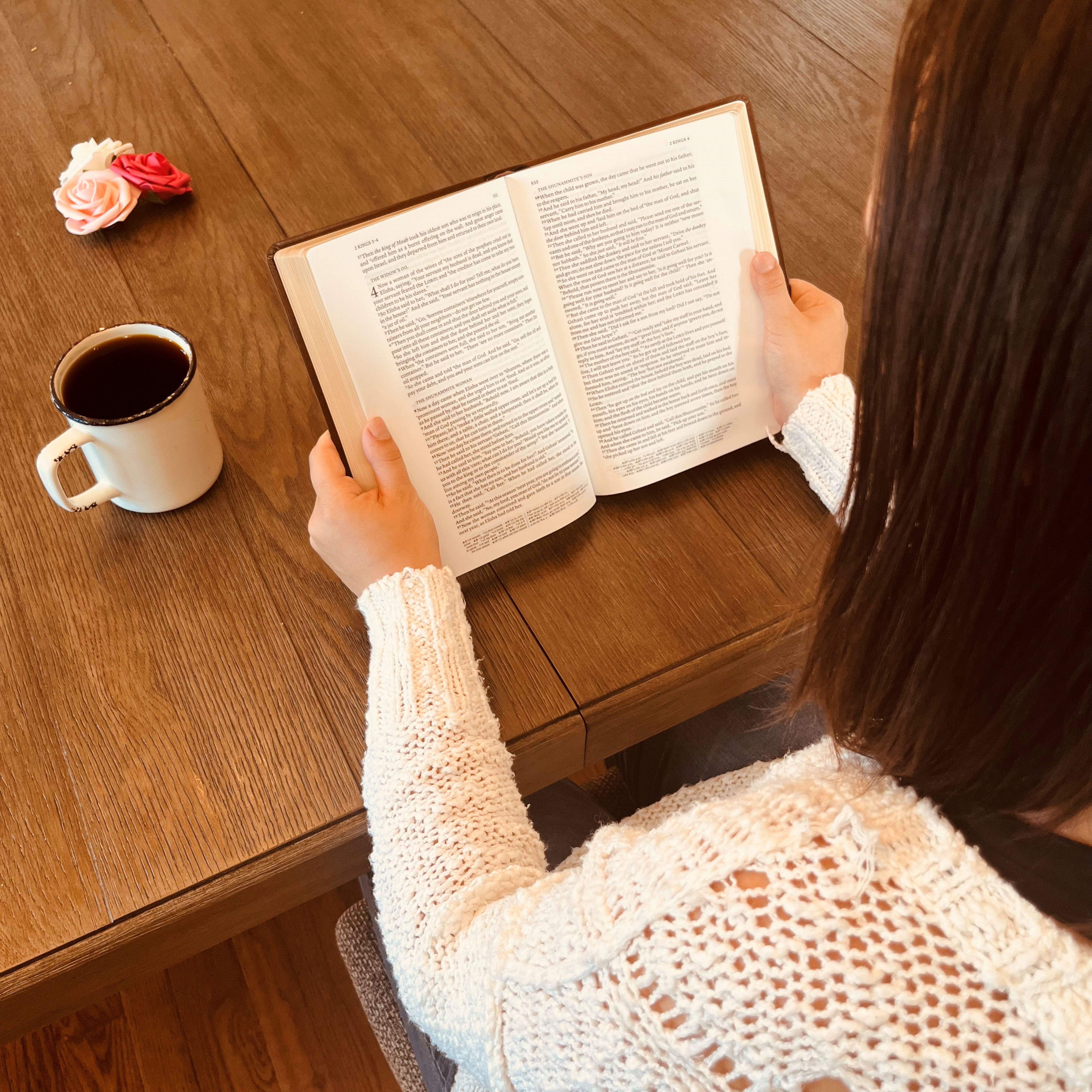 Personalized NASB 2020 Wide Margin Bible, Custom Fingerprint & Cross Design with Name Engraved, Gifts for Baptism, Wedding, and Confirmation - Aylev