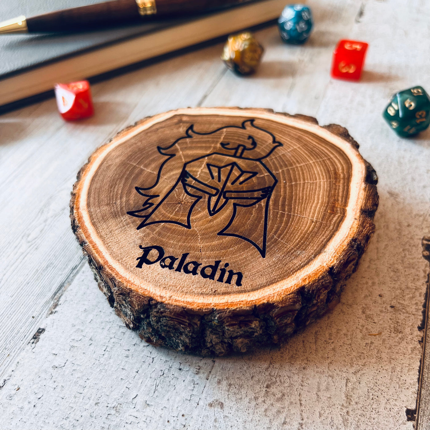 Dungeons and Dragons Real Wood Paladin DnD Coaster | DnD Accessories | DnD Gift for Men | Dungeon Master Gift | DnD Stuff | D&D Gifts