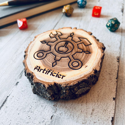 Dungeons and Dragons Real Wood Artificier DnD Coaster | DnD Accessories | DnD Gift for Men | Dungeon Master Gift | DnD Stuff | D&D Gifts