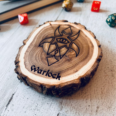 Dungeons and Dragons Real Wood Warlock DnD Coaster | DnD Accessories | DnD Gift for Men | Dungeon Master Gift | DnD Stuff | D&D Gifts