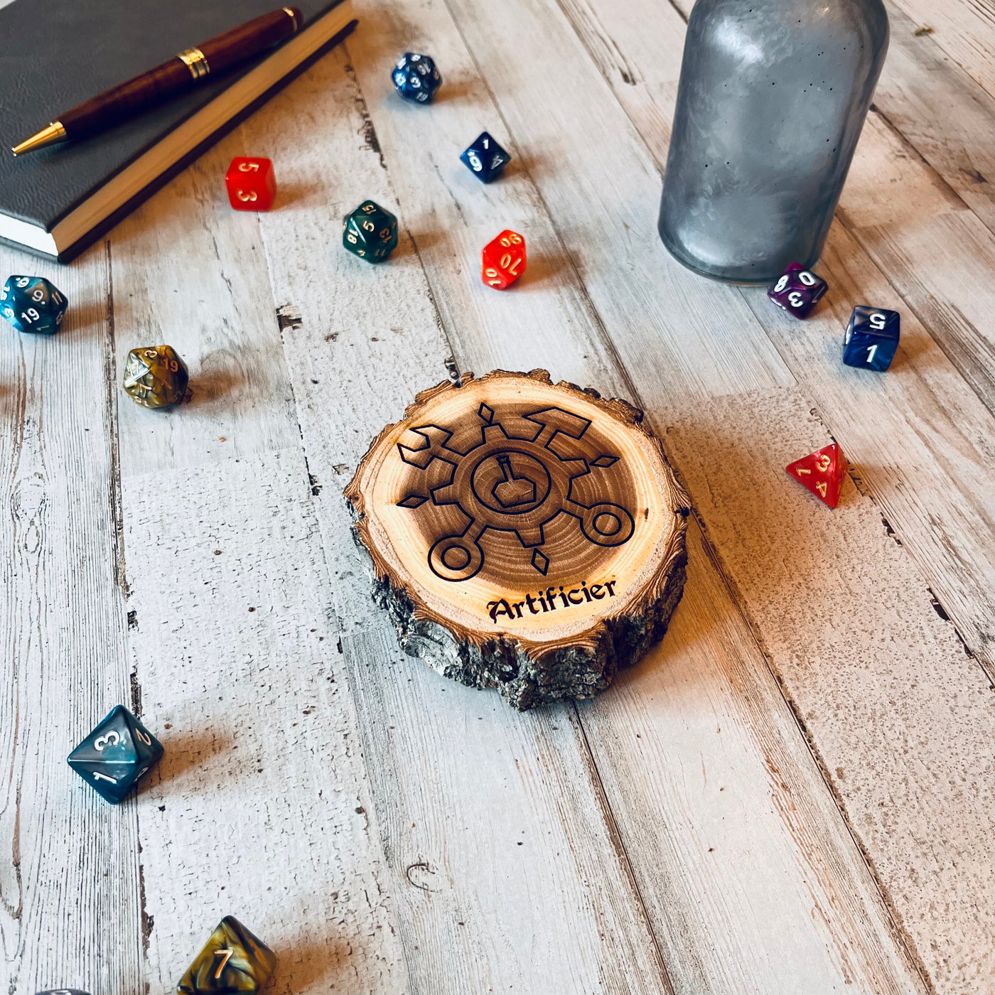 Dungeons and Dragons Real Wood Artificier DnD Coaster | DnD Accessories | DnD Gift for Men | Dungeon Master Gift | DnD Stuff | D&D Gifts