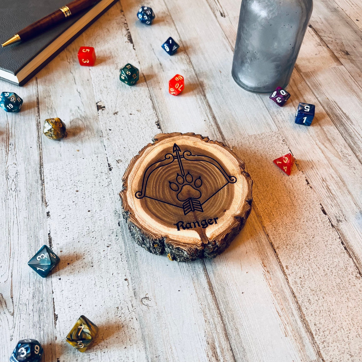 Dungeons and Dragons Real Wood Ranger DnD Coaster, DnD Accessories, DnD Gift for Men, DnD Stuff, D&D Gifts - Apparel & Accessories - Aylev