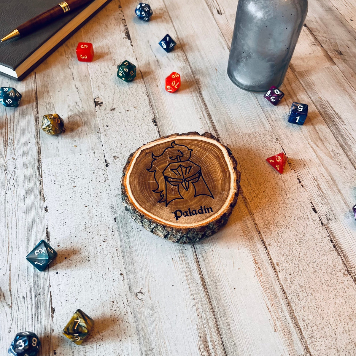 Dungeons and Dragons Real Wood Paladin DnD Coaster, DnD Accessories, DnD Gift for Men, DnD Stuff, D&D Gifts - Apparel & Accessories - Aylev