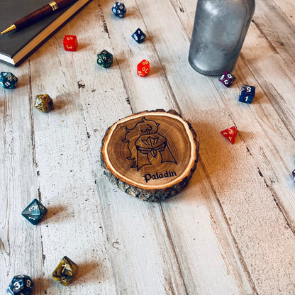 Dungeons and Dragons Real Wood Paladin DnD Coaster, DnD Accessories, DnD Gift for Men, DnD Stuff, D&D Gifts - Apparel & Accessories - Aylev