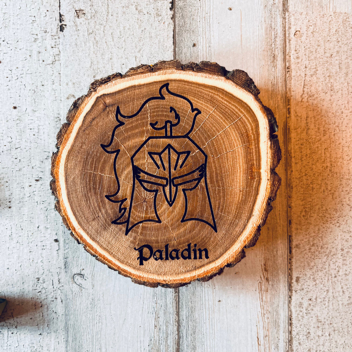 Dungeons and Dragons Real Wood Paladin DnD Coaster | DnD Accessories | DnD Gift for Men | Dungeon Master Gift | DnD Stuff | D&D Gifts