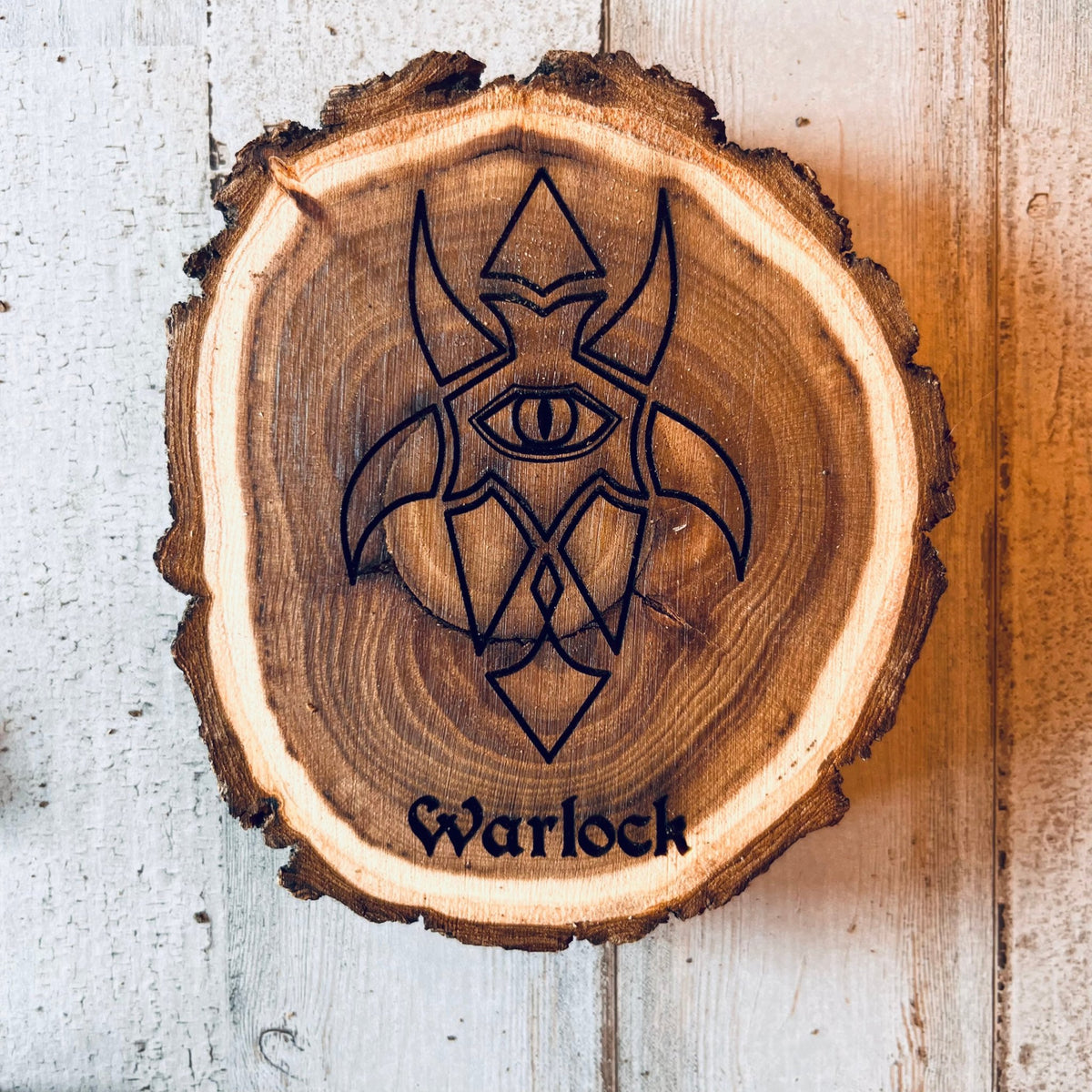 Dungeons and Dragons Real Wood Warlock DnD Coaster, DnD Accessories, DnD Gift for Men, DnD Stuff, D&D Gifts - Apparel & Accessories - Aylev