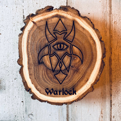 Dungeons and Dragons Real Wood Warlock DnD Coaster, DnD Accessories, DnD Gift for Men, DnD Stuff, D&D Gifts - Apparel & Accessories - Aylev