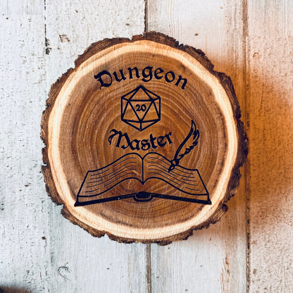 Dungeons and Dragons Real Wood Dungeon Master DnD Coaster, DnD Accessories, DnD Gift for Men, Dungeon Master Gift, DnD Stuff, D&D Gifts - Apparel & Accessories - Aylev