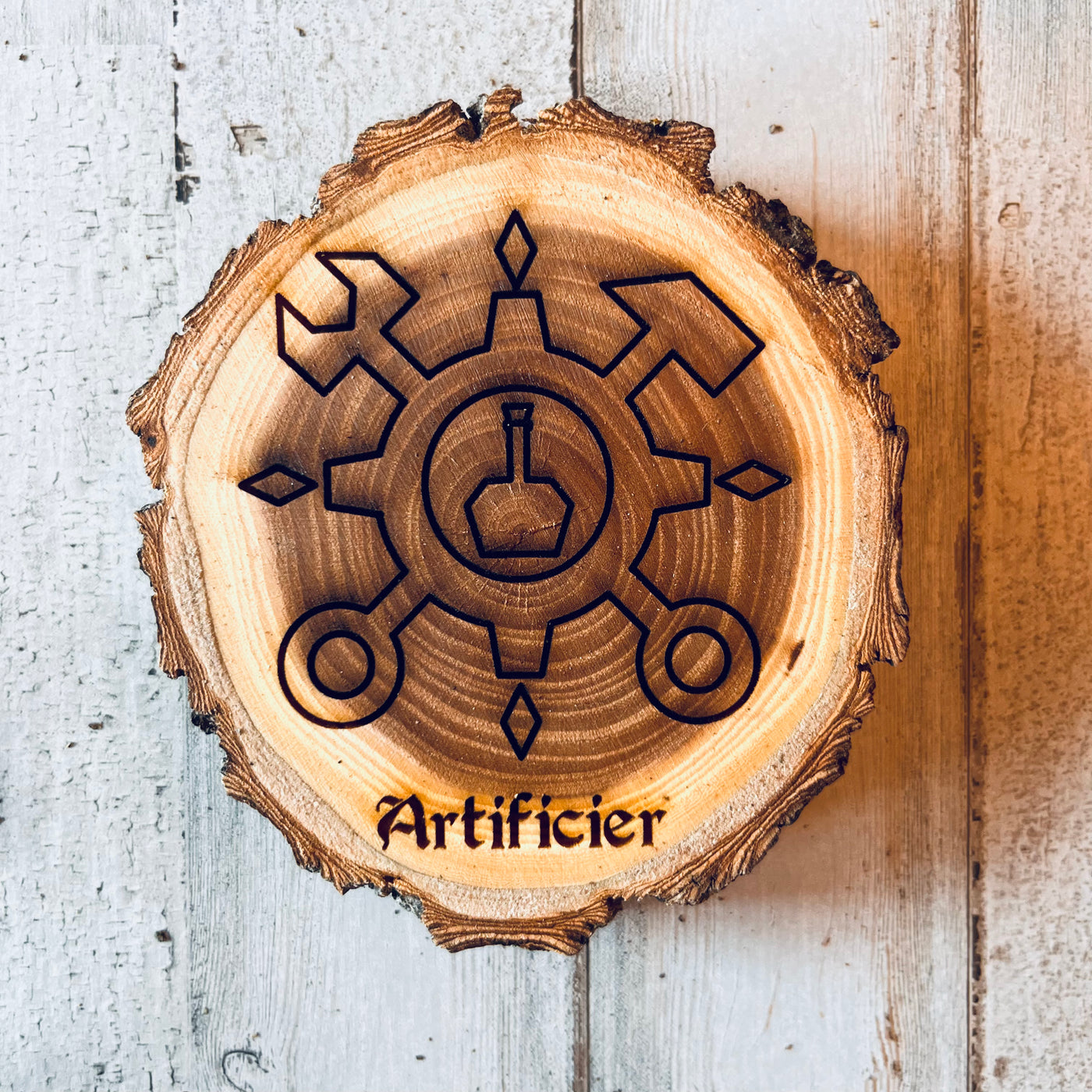 Dungeons and Dragons Real Wood Artificier DnD Coaster | DnD Accessories | DnD Gift for Men | Dungeon Master Gift | DnD Stuff | D&D Gifts