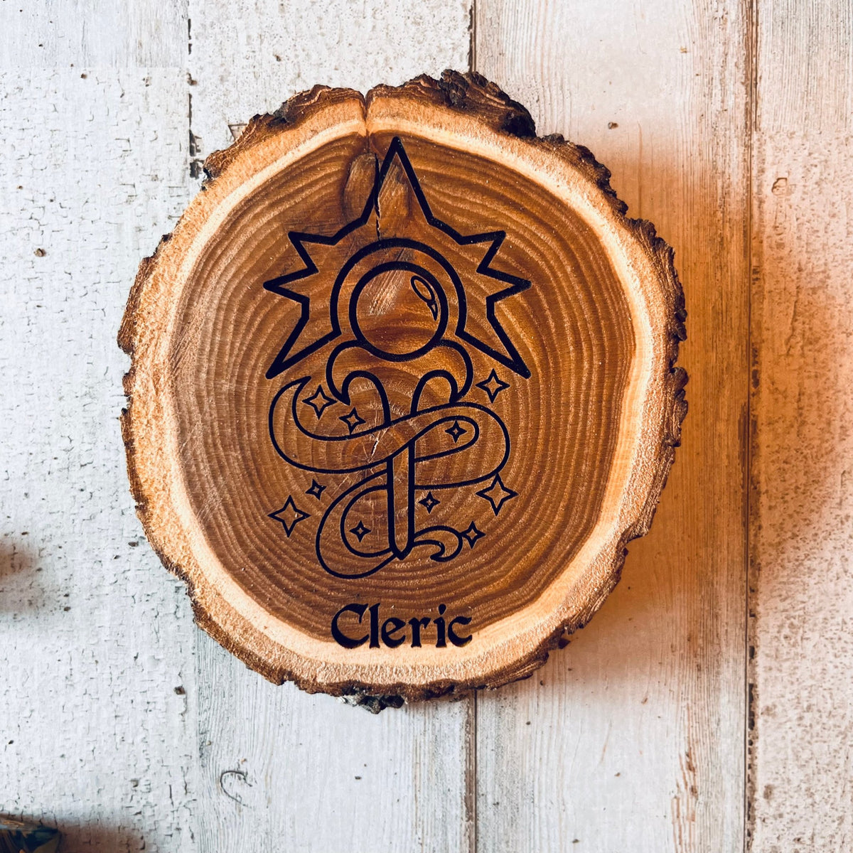 Dungeons and Dragons Real Wood Cleric DnD Coaster, DnD Accessories, DnD Gift for Men, DnD Stuff, D&D Gifts - Apparel & Accessories - Aylev