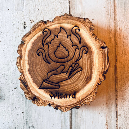 Dungeons and Dragons Real Wood Wizard DnD Coaster, DnD Accessories, DnD Gift for Men, DnD Stuff, D&D Gifts - Apparel & Accessories - Aylev