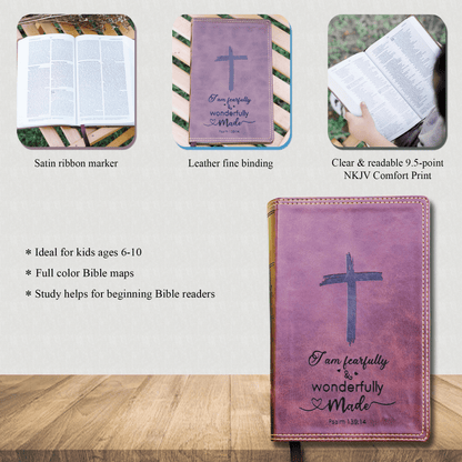 Personalized NKJV Children's Bible: Create Your Own Custom Engraved Design with a Designer, Comfort Print New King James Holy Bible for Kids - Religious Books - Aylev