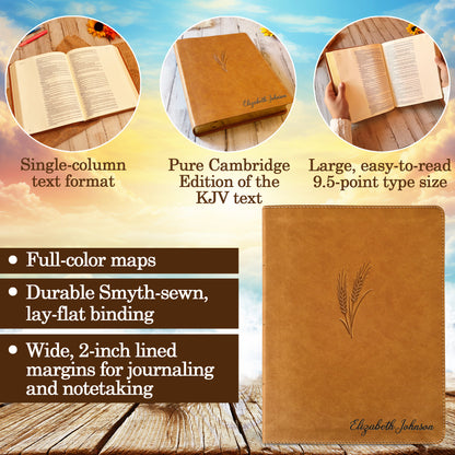 Personalized KJV Bible with Name Engraved, KJV Notetaking Large Print Bible, Custom Bible Name Engraved, King James Version, Christian Gifts - Religious Books - Aylev