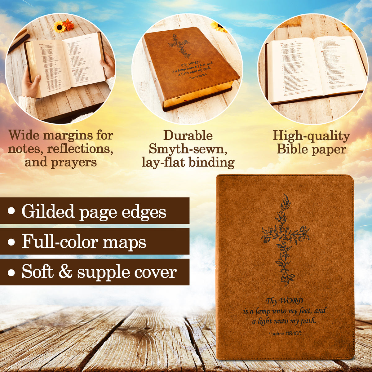 Personalized CSB Bible: Create Your Own Custom Engraved Design with a Designer, Large Print Wide - Margin Christian Standard Holy Bible - Religious Books - Aylev