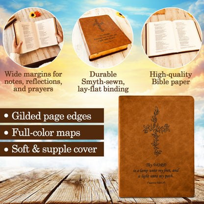 Personalized CSB Bible: Create Your Own Custom Engraved Design with a Designer, Large Print Wide - Margin Christian Standard Holy Bible - Religious Books - Aylev