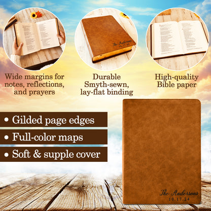Personalized Family Bible, Custom CSB Wide - Margin Family Bible, Engraved Bible, Wedding Bible, Christian Gifts Family Bible for Wedding - Religious Books - Aylev