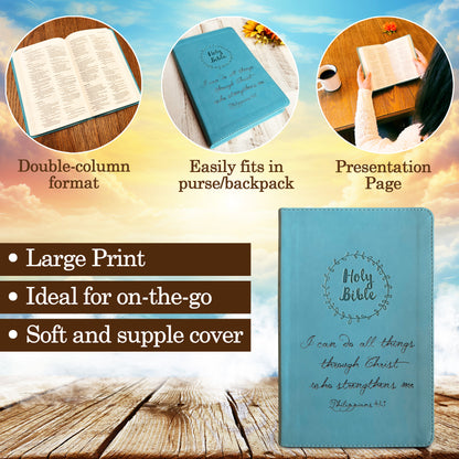 Custom NIV Bible, Light Blue Thinline, Custom Bible Engraved, New International Version, Christian Gifts, Baptism Gifts, NIV Bible Women - Religious Books - Aylev