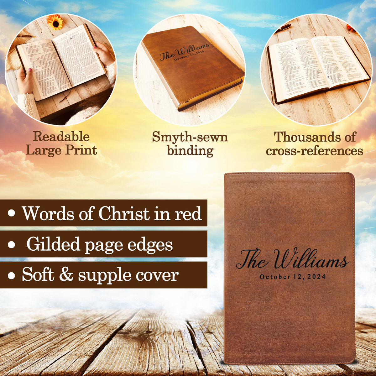 Personalized Family Bible, Custom NLT Reference Family Bible, Engraved Bible, Wedding Bible, Christian Gifts, Family Bible for Wedding - Religious Books - Aylev