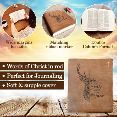 Personalized NIV Bible | NIV Journaling Study Bible | Custom Engrave New International Version | Christian Gifts Baptism Gifts ESV Bible Women