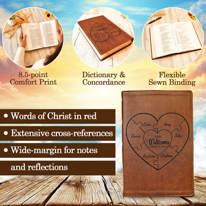 Personalized Family Bible, Custom Engraved NKJV Wide - Margin Family Bible, Wedding Gifts, Anniversary Gifts, Family Bible for Weddings - Religious Books - Aylev