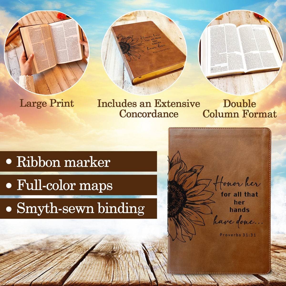 Personalized ESV Bible: Create Your Own Custom Engraved Design with a Designer, Large Print Double-Column Format English Standard Holy Bible - Religious Books - Aylev