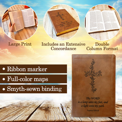 Personalized ESV Bible: Create Your Own Custom Engraved Design with a Designer, Large Print Double-Column Format English Standard Holy Bible - Religious Books - Aylev
