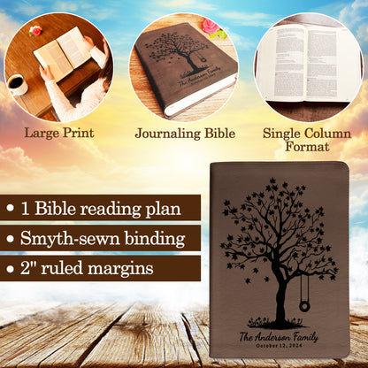 Personalized Family Bible, Custom ESV Single Column Journaling Family Bible, Engraved Bible, Wedding Gifts Christian Gifts Anniversary Gifts - Religious Books - Aylev