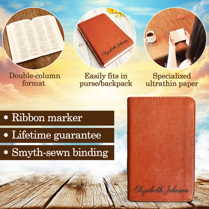 Personalized ESV Pocket Bible with Name Engraved, Small Bible, Custom Bible Name Engraved, English Standard Version, Christian Gifts - Religious Books - Aylev