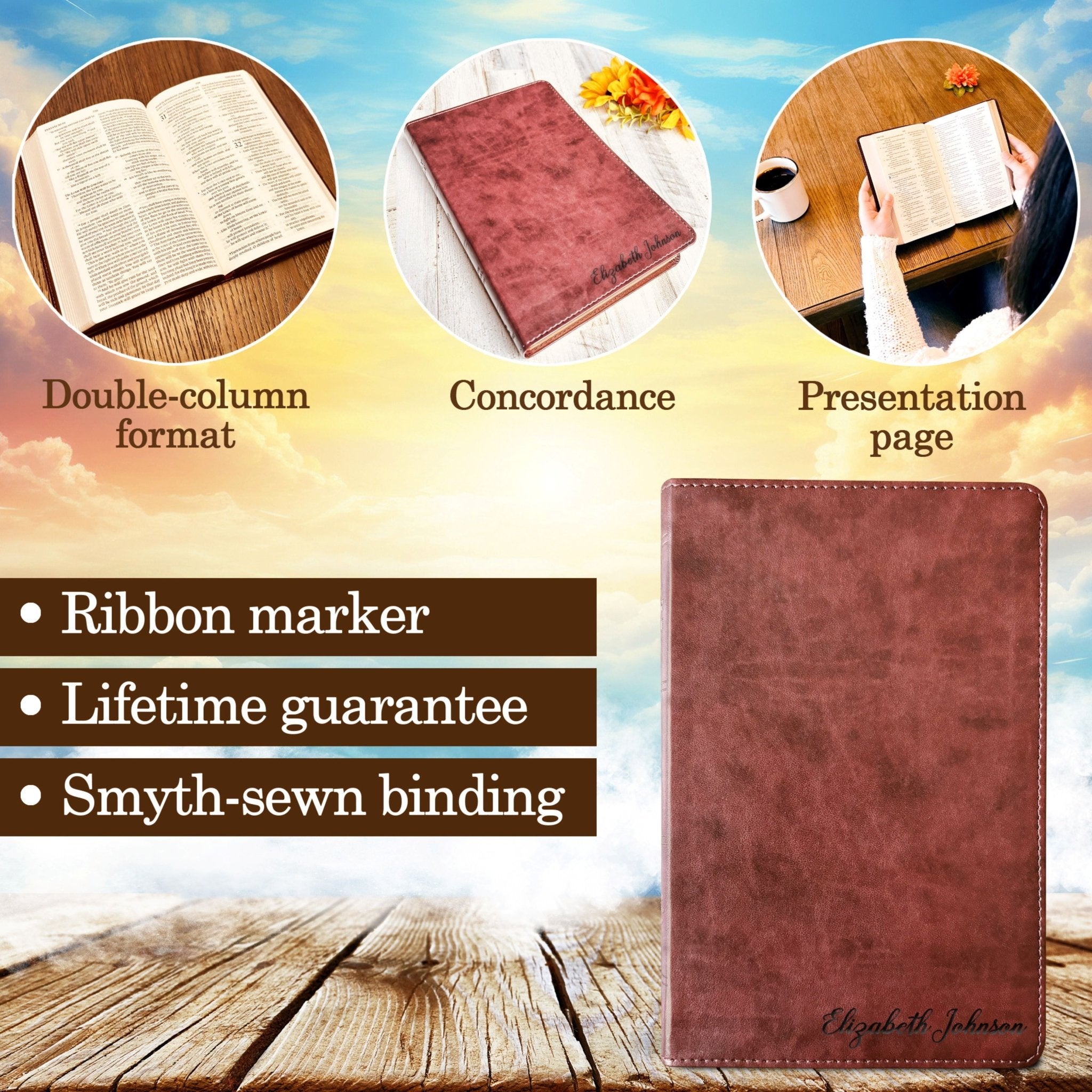 Personalized ESV Bible with Name Engraved, Large Print Thinline Bible, Custom Bible Name Engraved, English Standard Version, Baptism Gifts - Religious Books - Aylev