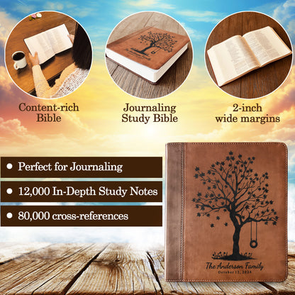 Personalized ESV Family Bible, Custom Engraved ESV Family Tree Journaling Study Bible, Bible for Wedding, Anniversary Gifts, Wedding Gifts - Religious Books - Aylev
