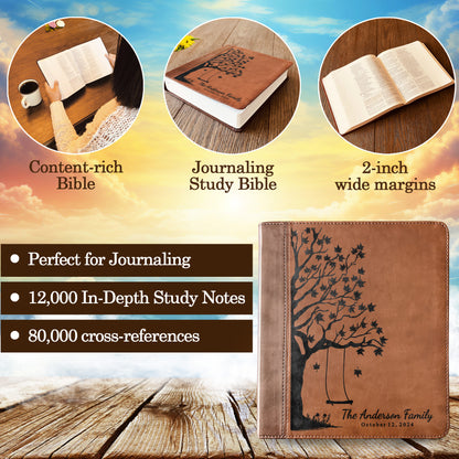 Personalized Family Bible, Custom Engraved ESV Family Tree Journaling Study Bible, Wedding Gifts, Christian Gifts, Family Bible for Wedding - Religious Books - Aylev