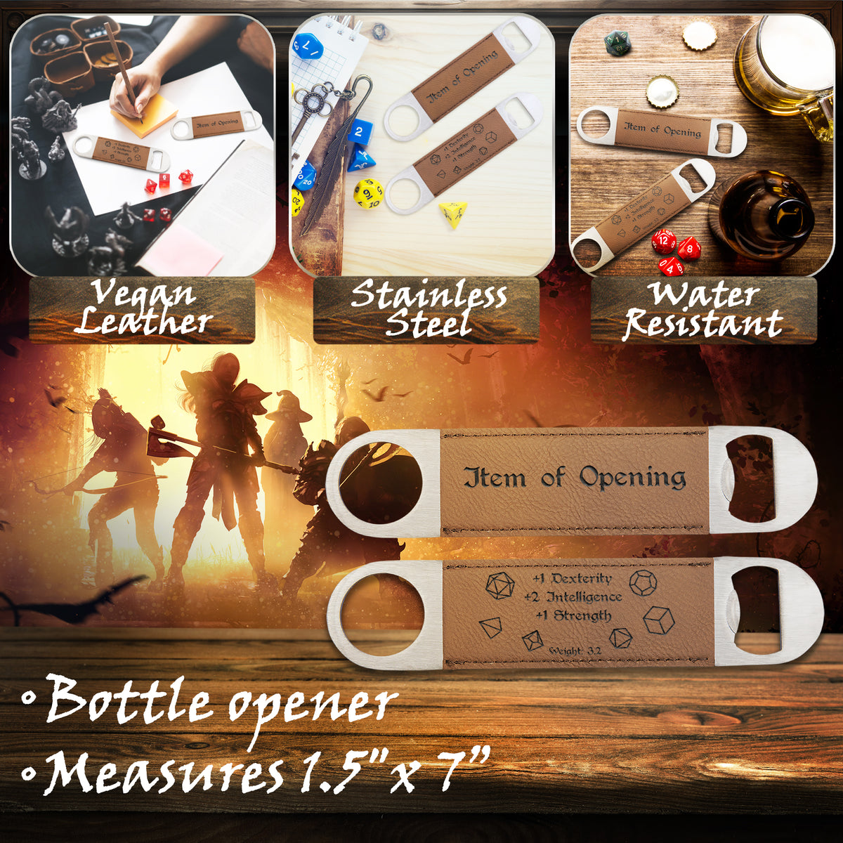 Dungeons and Dragons Item of Opening Bottle Opener, DnD Gifts Men, DnD Accessories, Dungeon Master Gifts, DnD Stuff, D&D Gifts - Apparel & Accessories - Aylev