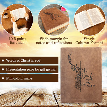 Personalized KJV Bible: Create Your Own Custom Engraved Design with a Designer, Large Print Red Letter Wide - Margin King James Holy Bible - Religious Books - Aylev